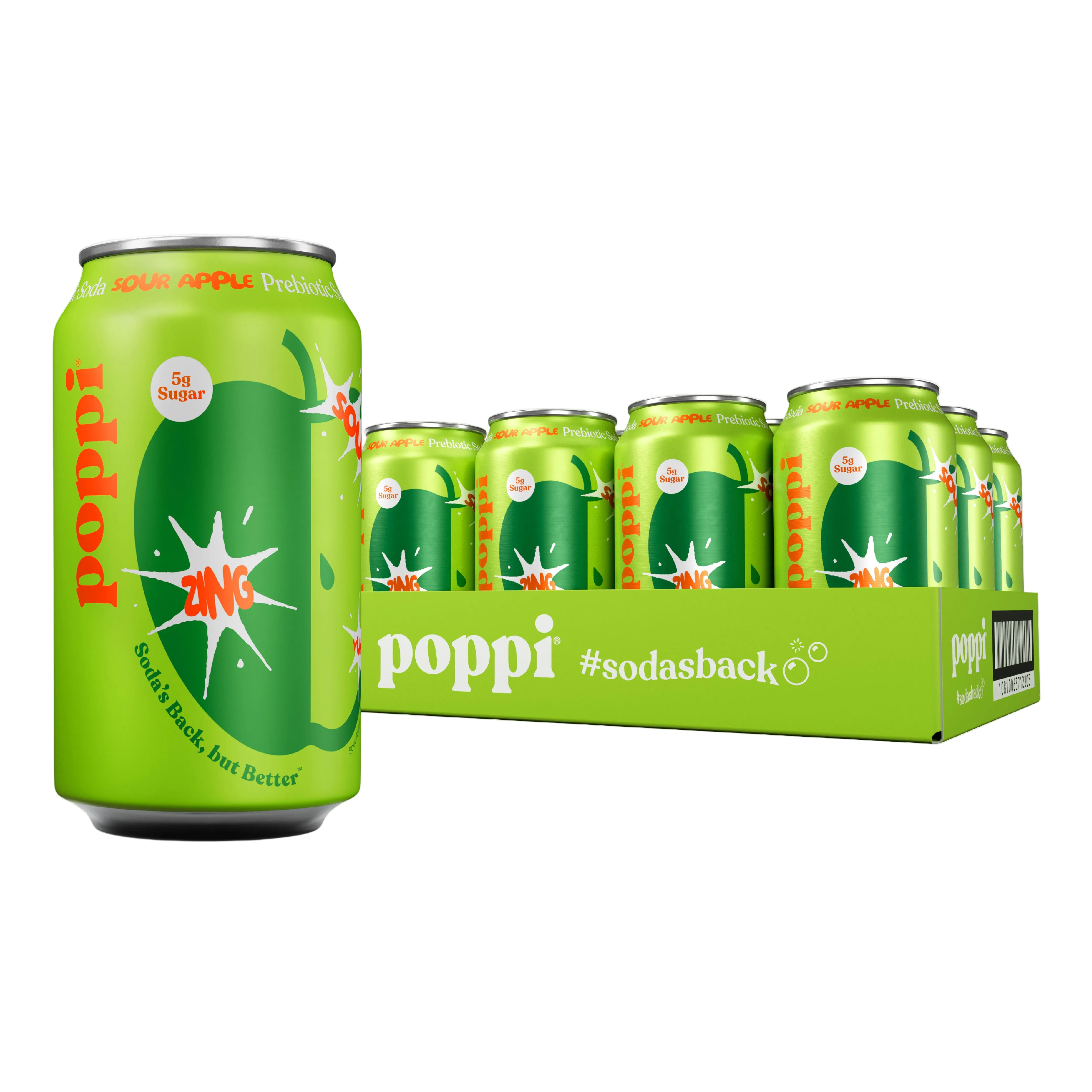 AMAZON SAMPLES: poppi, Sour Apple, 12oz (Pack of 12)