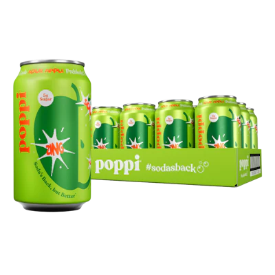 AMAZON SAMPLES: poppi, Sour Apple, 12oz (Pack of 12)