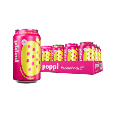 AMAZON SAMPLES: poppi, Strawberry Lemon, 12oz (Pack of 12)