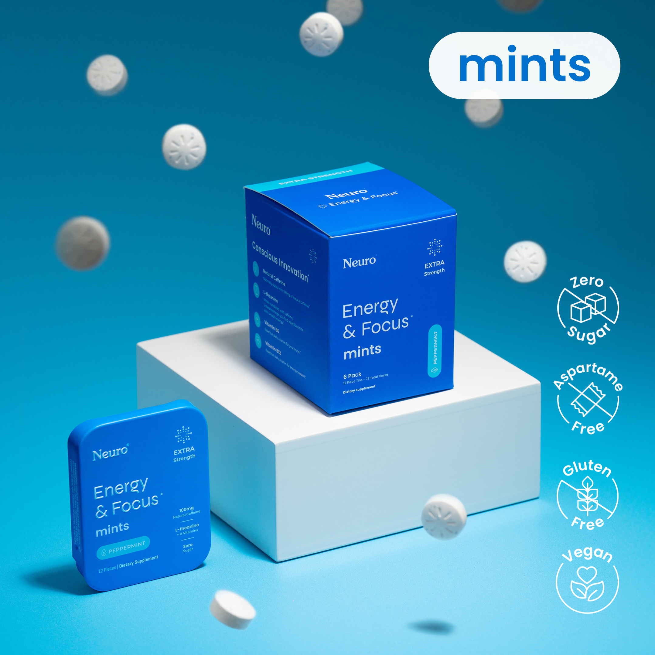 Extra Strength Energy & Focus™ Mints 6-pack